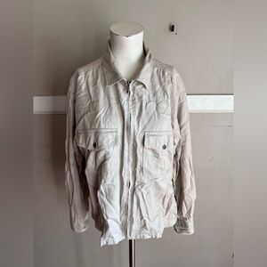 Dockers Cream Zip-Up Shirt Jacket